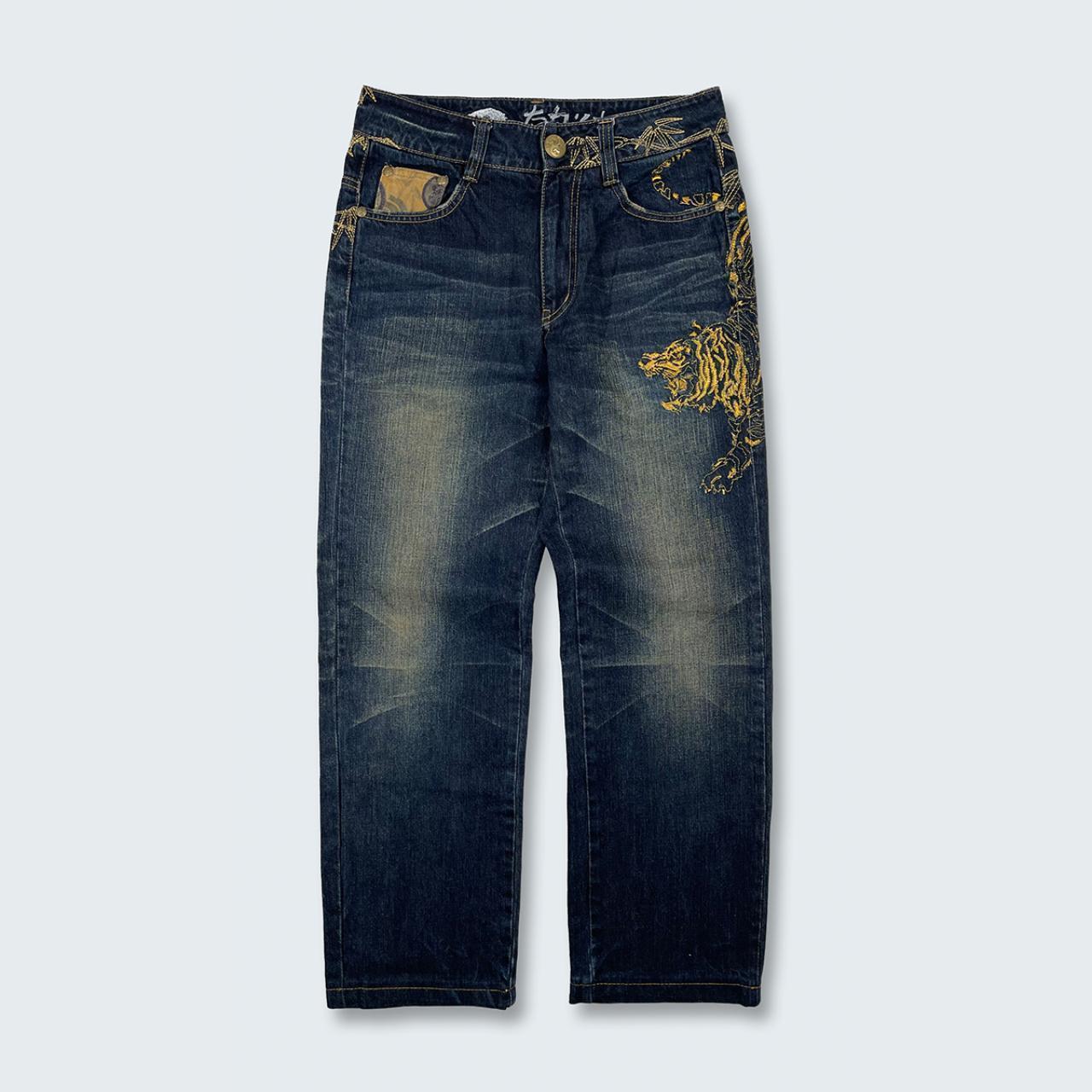 Japanese sales embroidered jeans