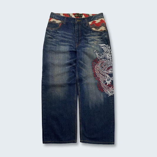 Authentic Vintage Embroidered Japanese Denim Jeans (31")