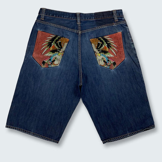 Authentic Vintage Ed Hardy Jorts  (38")