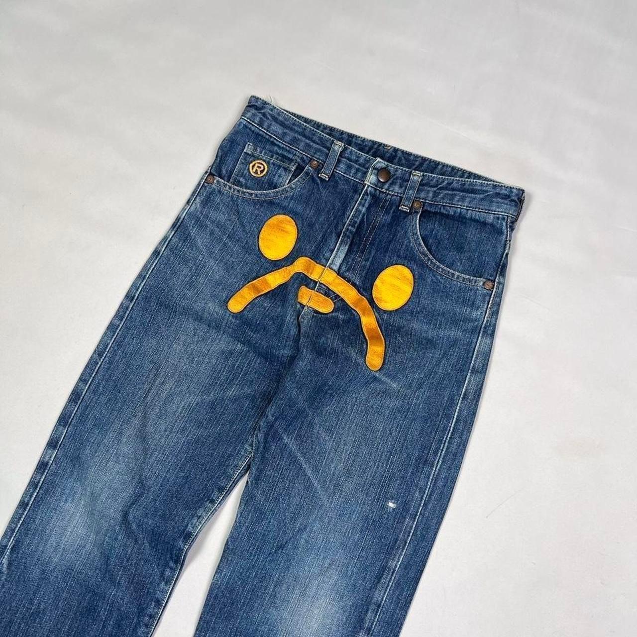 Authentic Vintage BAPE Sad Face Jeans  (XS)